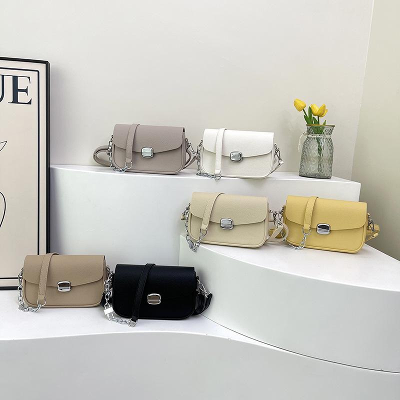 New niche design popular fashion lock mail carrier bag shoulder crossbody versatile women's bag