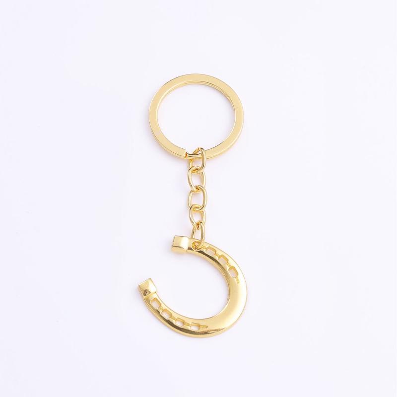 1 ks Kreativní malý dárek Ornament kopyta koně Přívěsek Módní a minimalistický Talisman Podkova Zlatá klíčenka