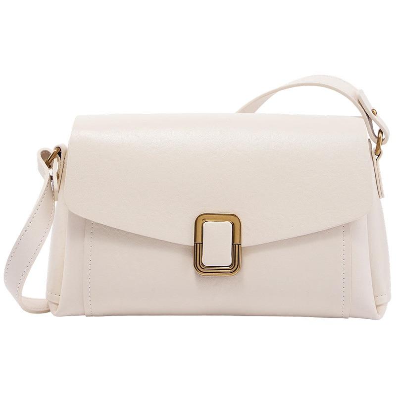 Vegetable Tanned Cowhide Shoulder Oblique Span Bag Fashionable Leather Women's Bag Small Square Bag New Handbag High-end Light Luxury
