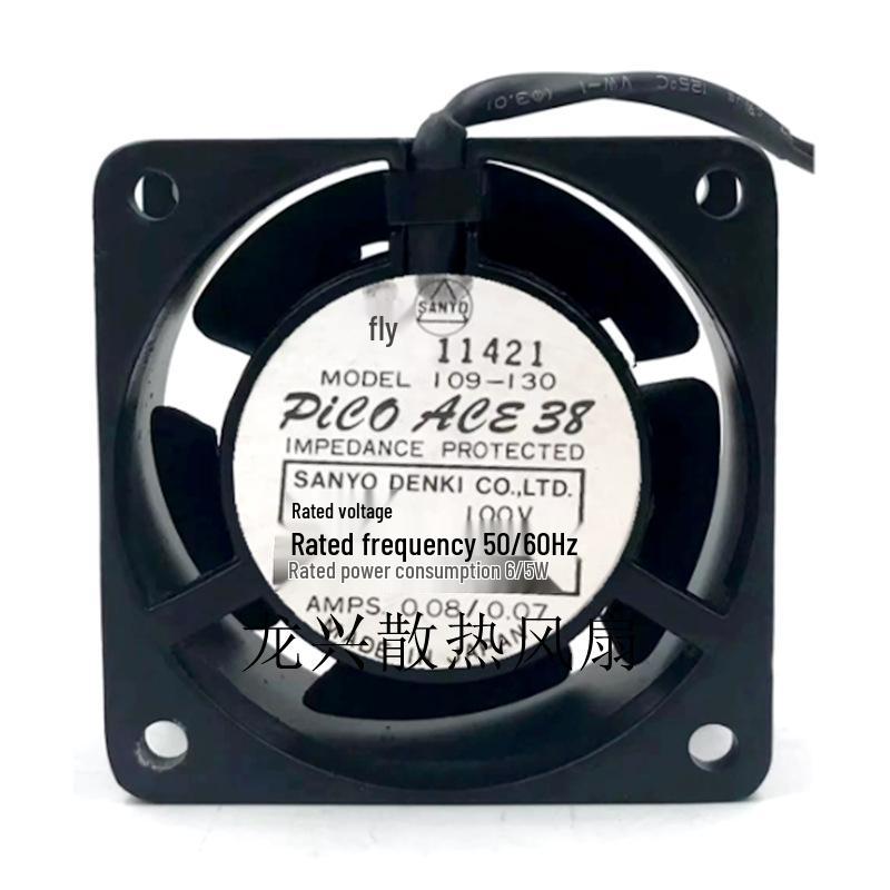 

Sanyo 6CM AC 100V Cooling Fan, 109-130 6030, 6/5W 0.08/0.07A. Standard