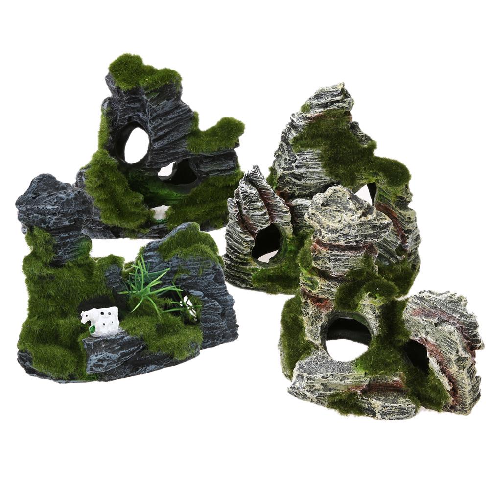 

Орнамент для аквариума в скалах и горах, скрывающий пещерный пейзаж, украшение для Fis, новинка F416C Green