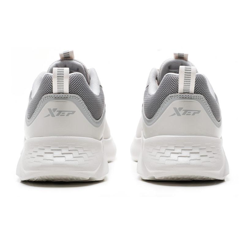 Xtep Fashionable Comfortable Shock Absorbing Non-Slip Wear-Resistant Low-Top Running Shoes Men sneakers White Gray 879419110032-5