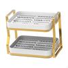 2 Tier Cups Mugs Drying Rack with Drain Tray , Kitchen Storage Organizer Shelf for Drinking Glass