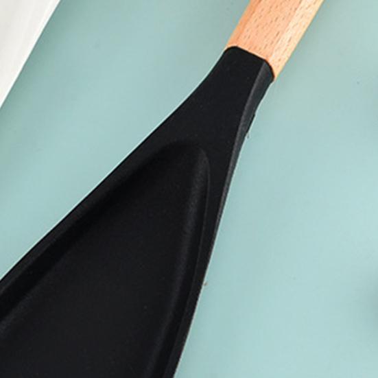 Silicone Spatula with Wood Handle Heat Resistant Multifunction Spatula Non Stick Kitchen Utensil for Cooking Mixing Baking