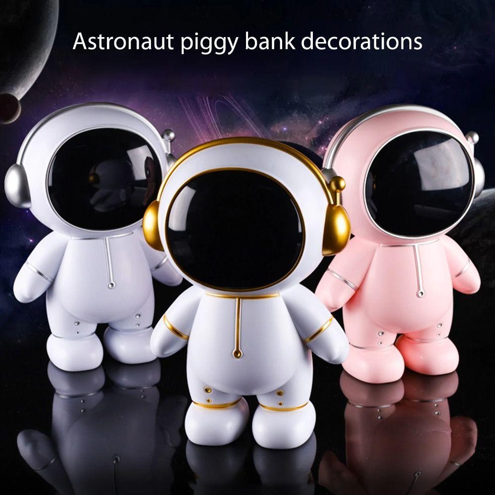 Night Lamp Astronaut Piggy Bank Large Capacity Collection Ornament  For Coins Cash