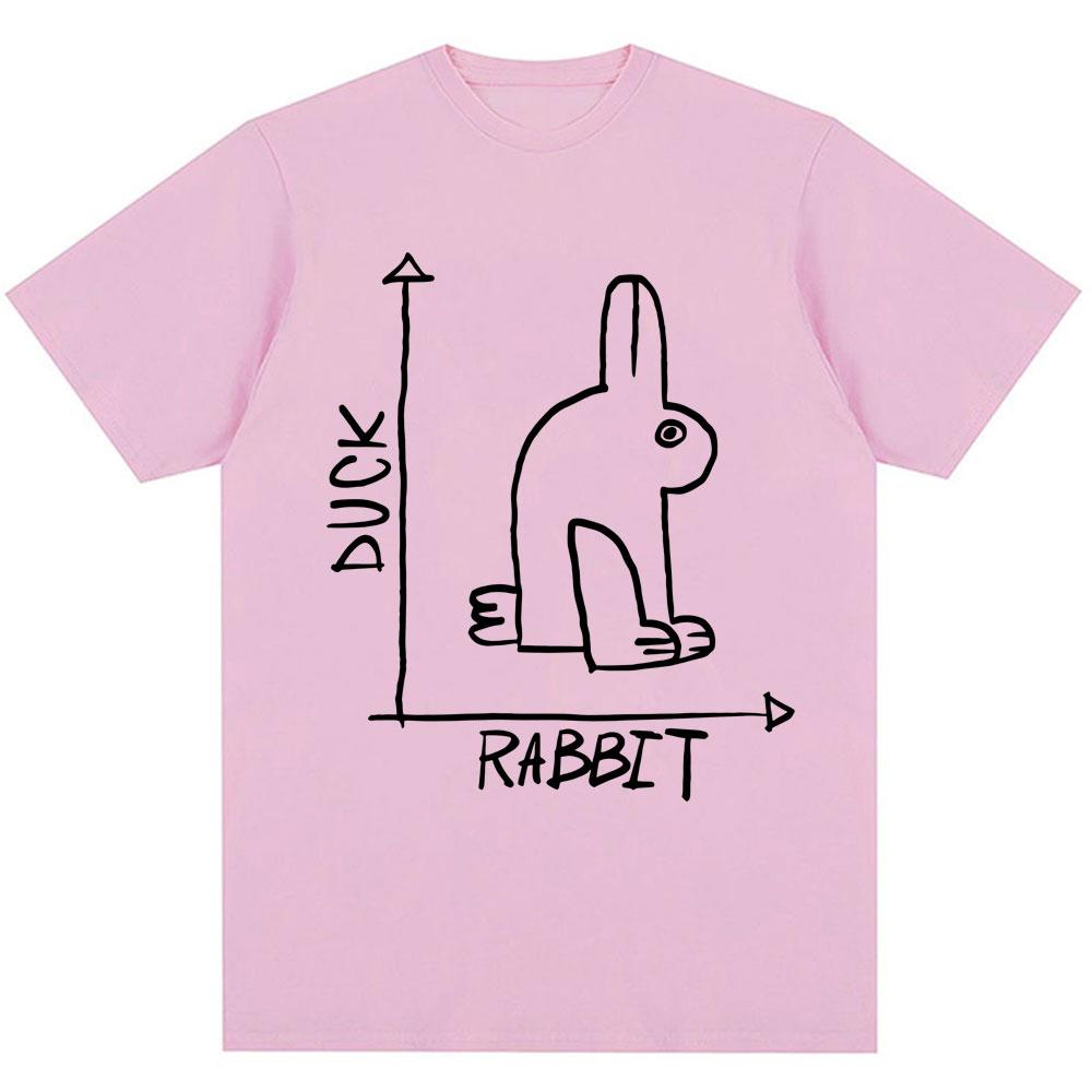 Funny Rabbit Duck Design Meme T Shirt Fashion Men Women Humor Cute Short Sleeve Oversized 100% Cotton Casual T Shirts Streetwear