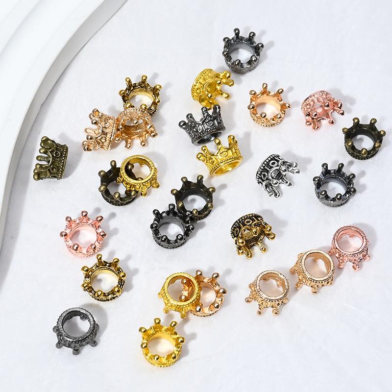 20PCS/Pack Metal Crown Bead DIY Handcraft Material Necklace Bracelet Jewelry Making Tools Pendant Accessories Mutiple Colors ZYF