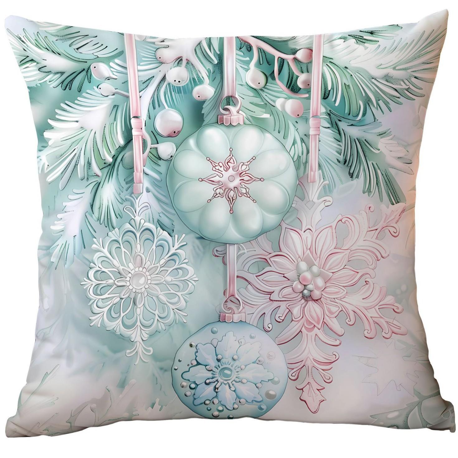 

New Mint Green Fantasy Christmas Pillow Cover Winter Christmas Elk Festive Ornament Home Premium Durable Quality
