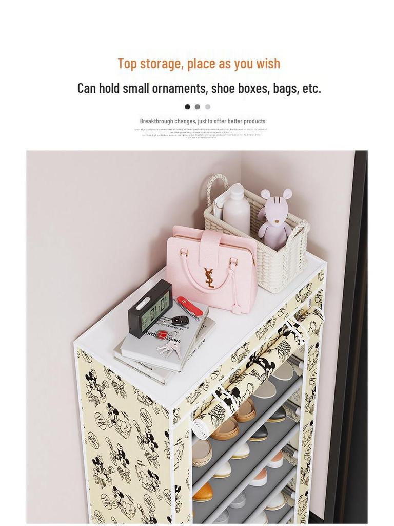 Multi-Layer Indoor Shoe Rack with Curtain