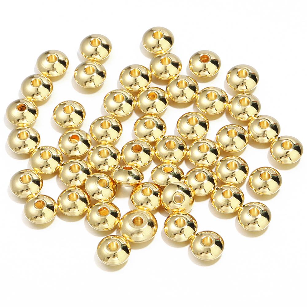 

20-50Pcs/Lot Stainless Steel Abacus Beads Multi Size Curved Surface Spacing Beads For Jewelry Making Diy Bracelet Accessories 4x2.5mm Hole1.6mm
