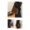 Hobo Bag for Women Plush Black Leopard Print Single Shoulder Carry Daily Use