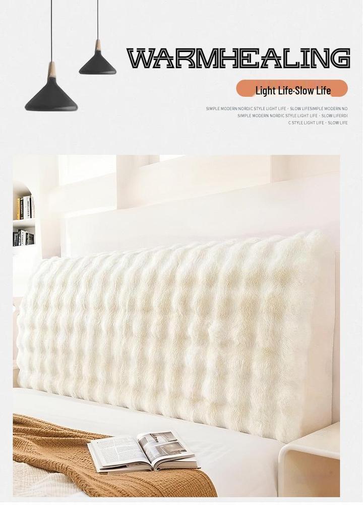 Elastic Upholstered Headboard Cover - Soft, Dustproof & Thickened Protector for Solid Wood Headboards