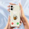 For iPhone 17 Case Beer Pattern Printing Straight Edge TPU Phone Back Cover