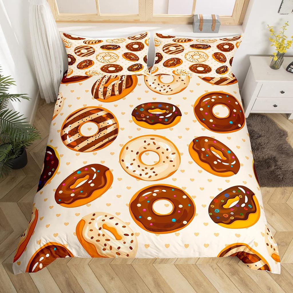 Chocolate Bedding Set Dessert Theme Comforter Cover Set for Child Youth Lady,Food Fluid Duvet Cover Novelty Funny Quilt Cover