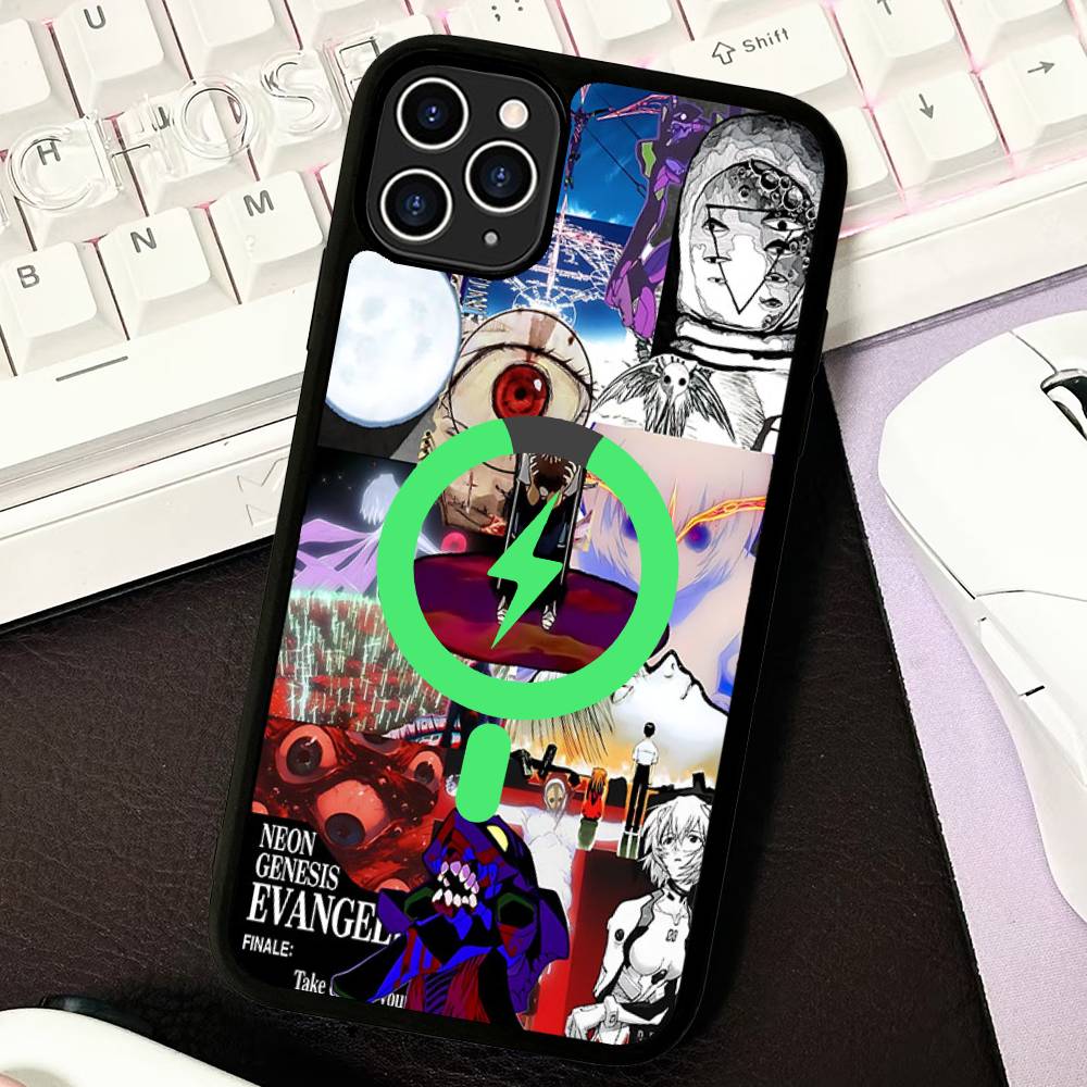 

N-Neon G-Genesis E-Evangelion For Magsafe Case For IPhone 17 16 Pro Max 15 14 Plus 13 12 11 Wireless Charging Phone Cover iPhone 17 Pro