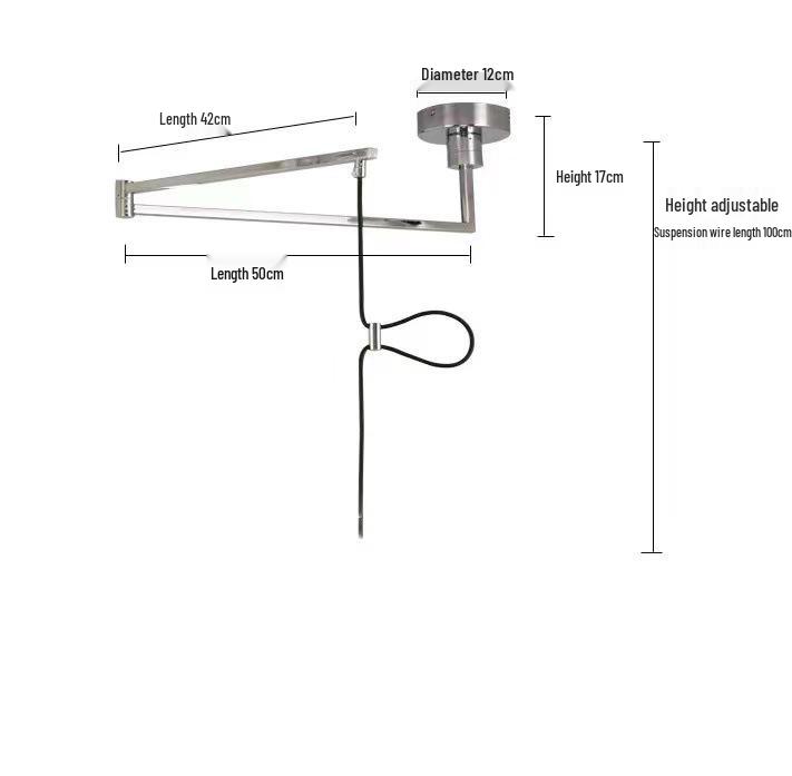 Nordic Creative Rocker Arm Pendant Light - Rotatable Walnut for Study, Kitchen, Bar.