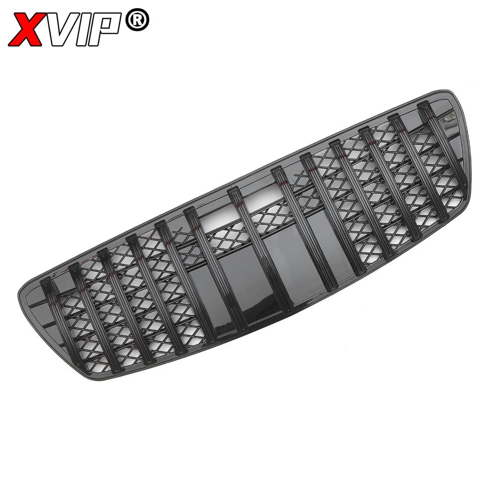 Grilă Bara Fata Stil AMG Negru Lucios XVIP Pentru Mercedes Benz E W211 E320 E350 E500 E550 2003-2006 Grile Stil GTR Cromate