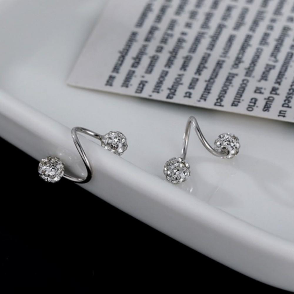 1 Pair Double-ended Stud Earrings Spiral Piercings Luxury Earrings Rhinestone Earrings  Women