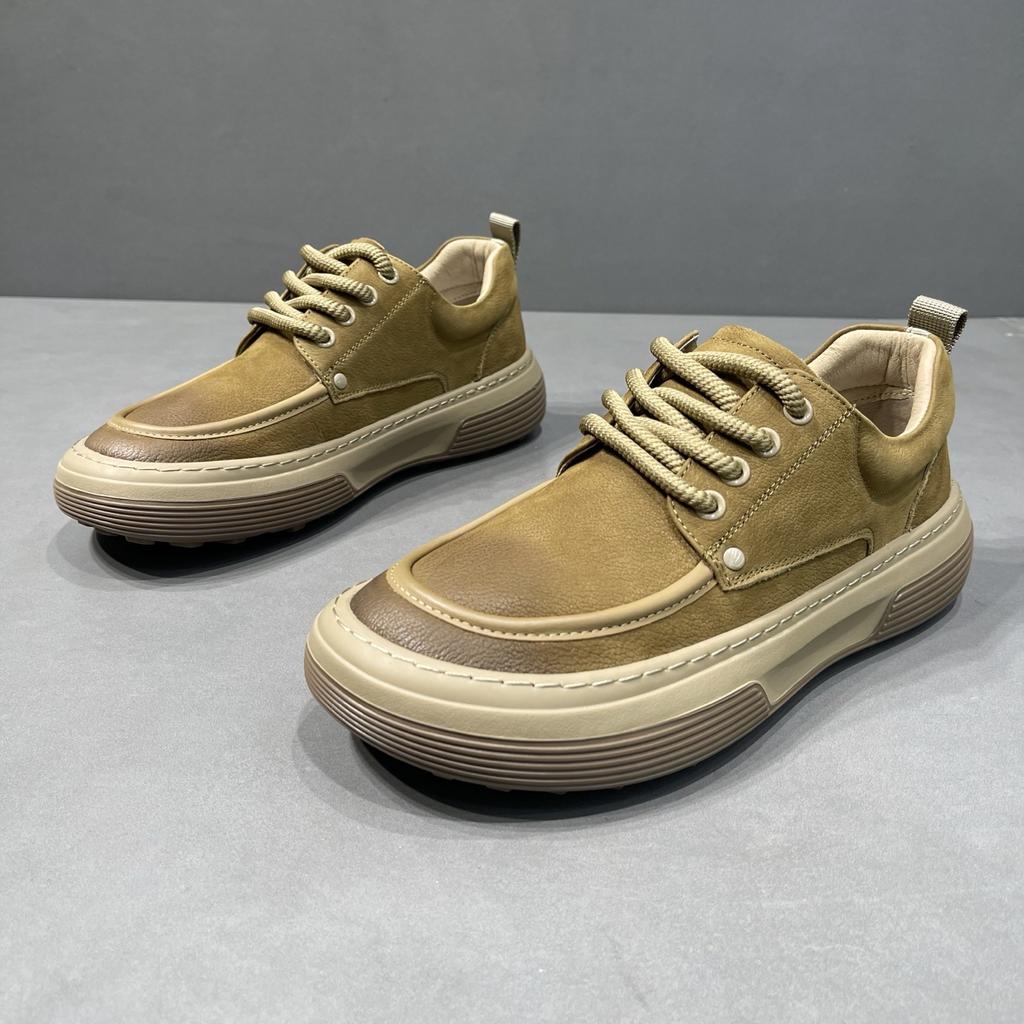 Men's shoes 2026 autumn new British retro thick baseplate shoes men's low-top light casual men