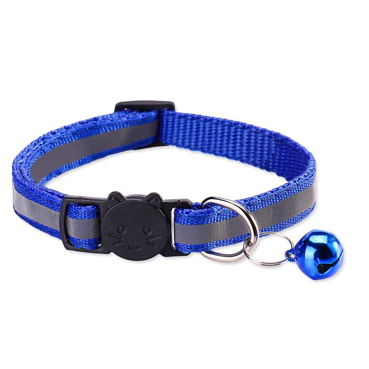Reflective Breakaway Dog Cat Collars with Bell Safety Buckle Adjustable Soft Kitten Collar Pet Accessories for Cats Kittens