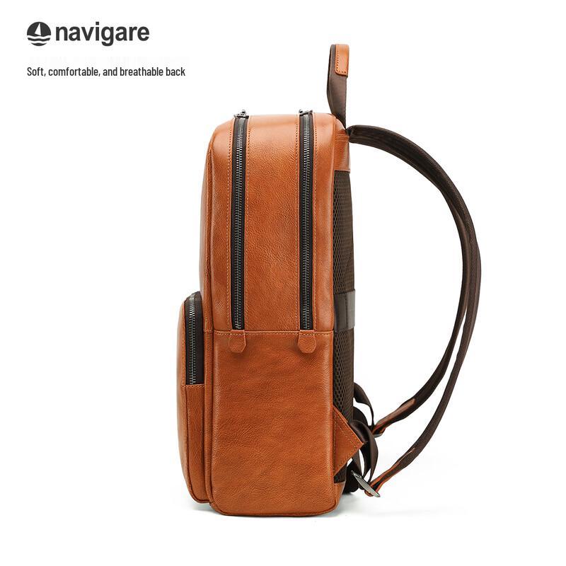 Navigare Men's Business Travel Leather Backpack