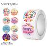 Round Happy Birthday Stickers 500 Pcs/Roll 1 Inch Colorful Stickers for Kids Birthday Party Gift Sealing Baking Decoration