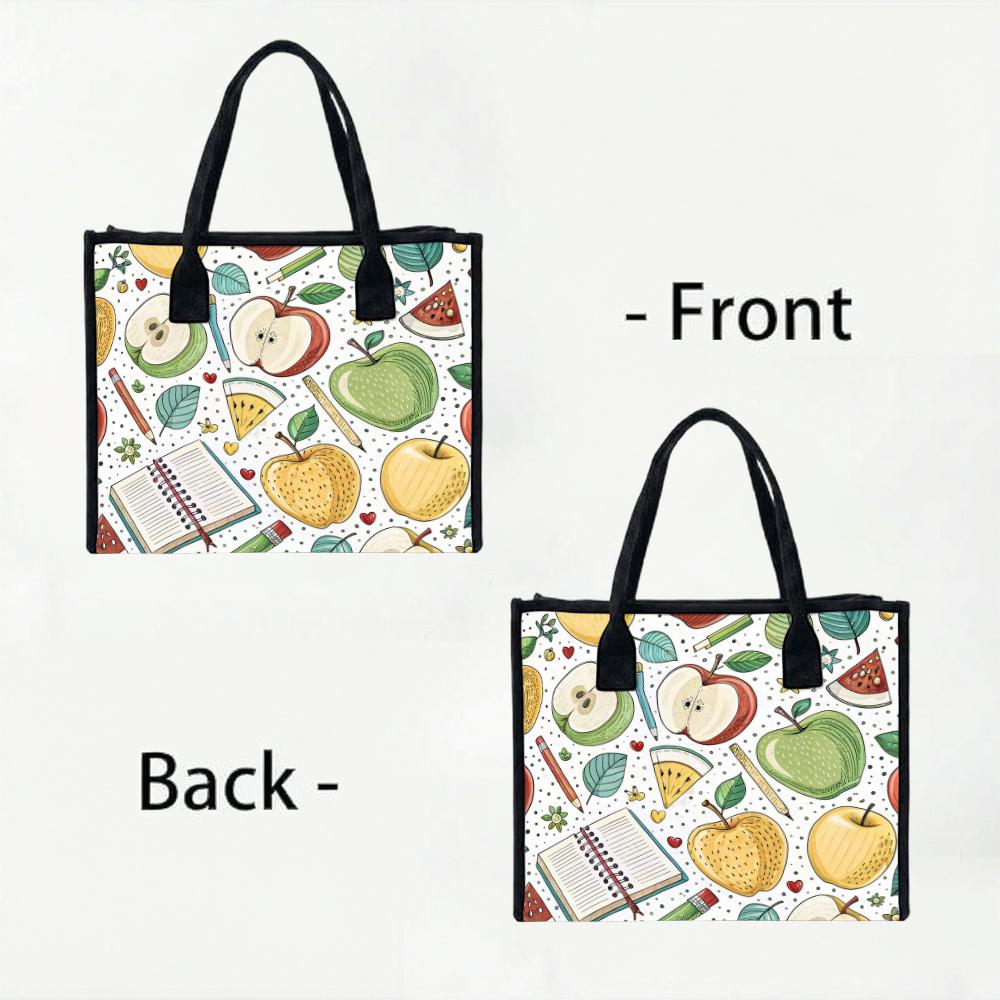Cute Fruits Print Shoulder Bag Casual Daily Tote Bag for Shopping School Travel