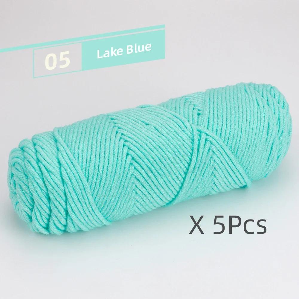5 Pcs Cotton Select Yarn 17.63oz/500g, Light Worsted Thick Yarn for Knitting Baby Wool Crochet Scarfcoat Sweater Weave Thread