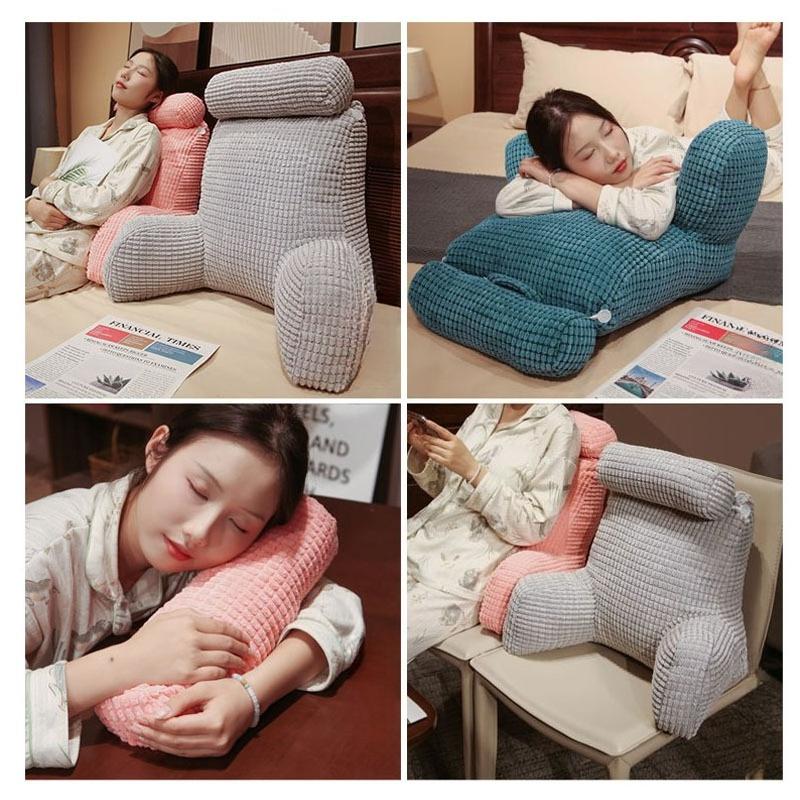 Solid Color Comfortable Stress Reducing Pillows Minimalist Soft Breathable Backrest Cushion At The Bedside Sofa Neck Waist Support Cushion