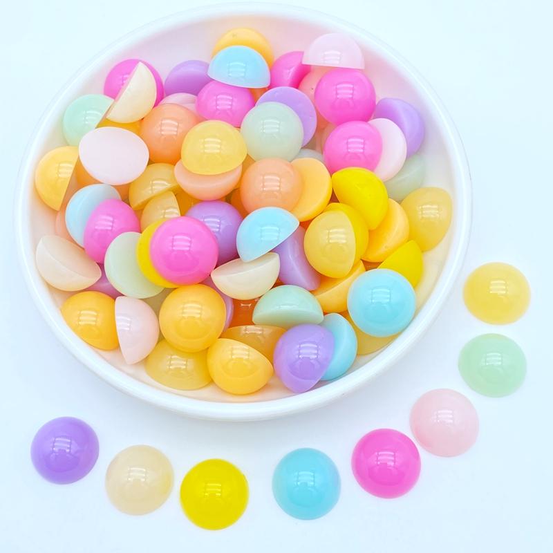 30Pcs Resin Lovely Mixed Mini Solid Heart Flat Back Cabochon Scrapbook DIY Embellishments Accessories K27