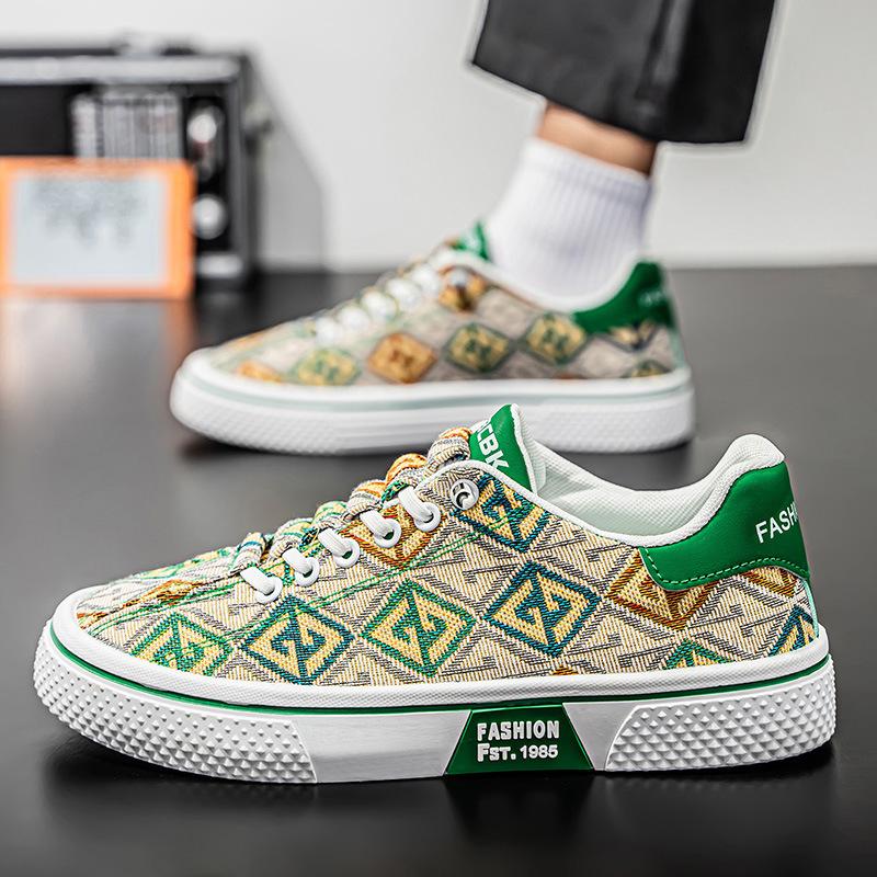 Men's shoes canvas shoes autumn breathable trend versatile casual board shoes men's soft sole one pedal sports thin cloth shoes