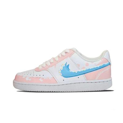 Court Vision 1 Slip Resistant Low Top Skateboard Shoes Women's Pink White DH3158-100(Team1553-)