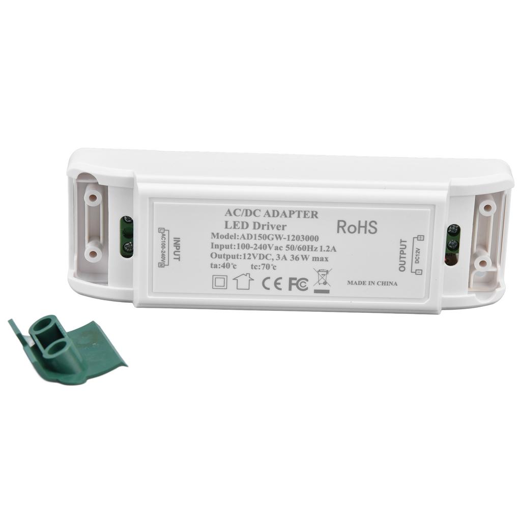 LED Power Driver 12V DC 36W 3A Constant Current Voltage Adapter LED Driver 100 240V