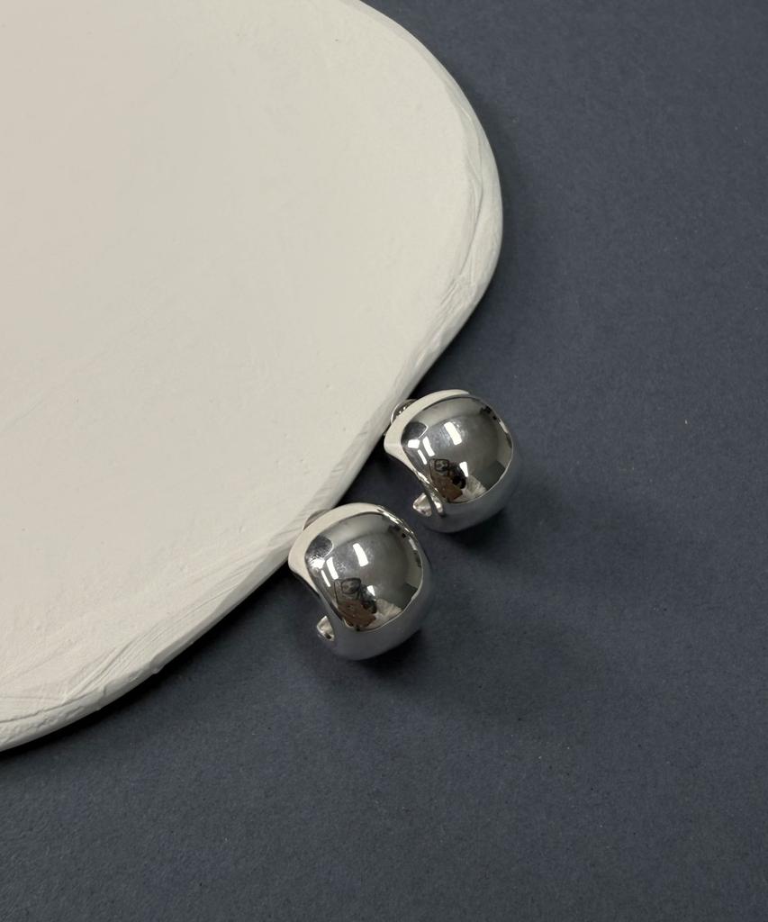 Baradu 925 Half Moon Bold Stud Earrings