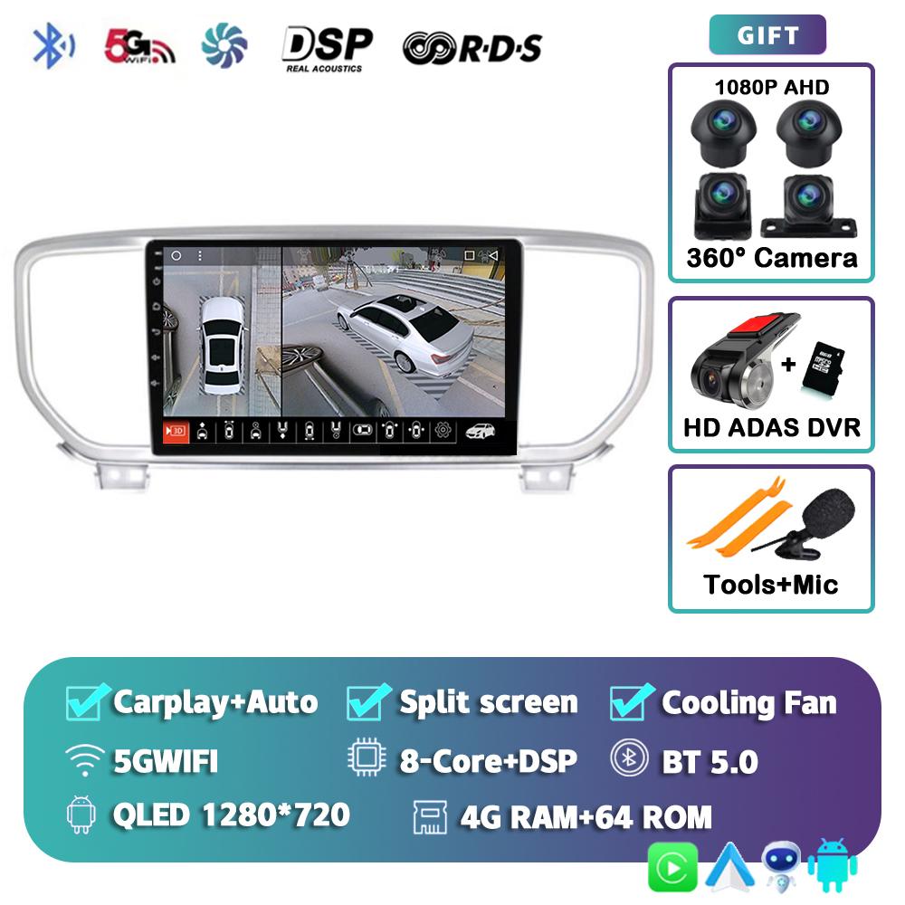 Android 14 Carplay Auto Car Radio For Kia Sportage 4 QL 2018 2019-2022 Multimedia Video Player Navigation GPS 2din DVD 4G Stereo