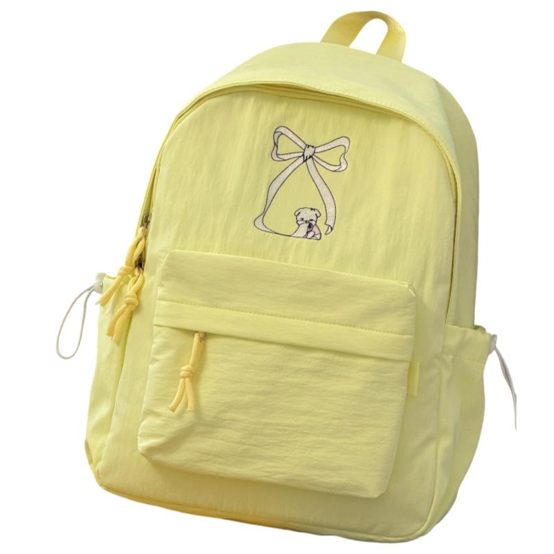 Schoolbag New Female College Student High Value Lightweight Versatile Bow Junior High School Student Schoolbag Fresh Large Capacity Backpack
