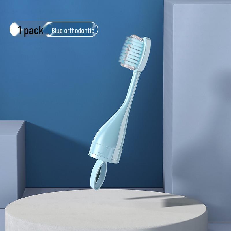 Portable All-in-One Travel Toothbrush & Toothpaste Set with Soft Bristles and Folding Design for Orthodontic Appliances