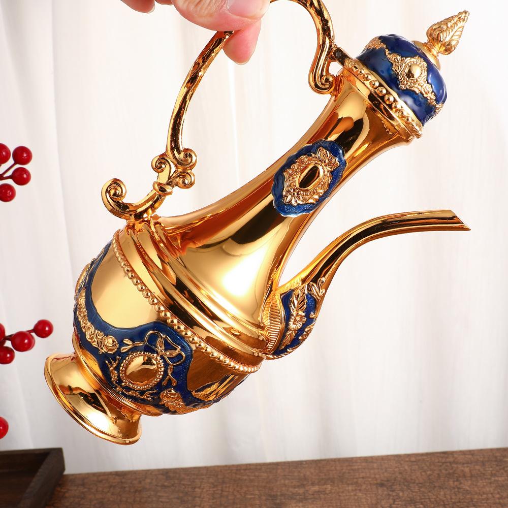 European Light Luxury Metal Wine Jug Wine Glass Set Retro Creative Home Club Decorative Wine Set Exquisite Gifts