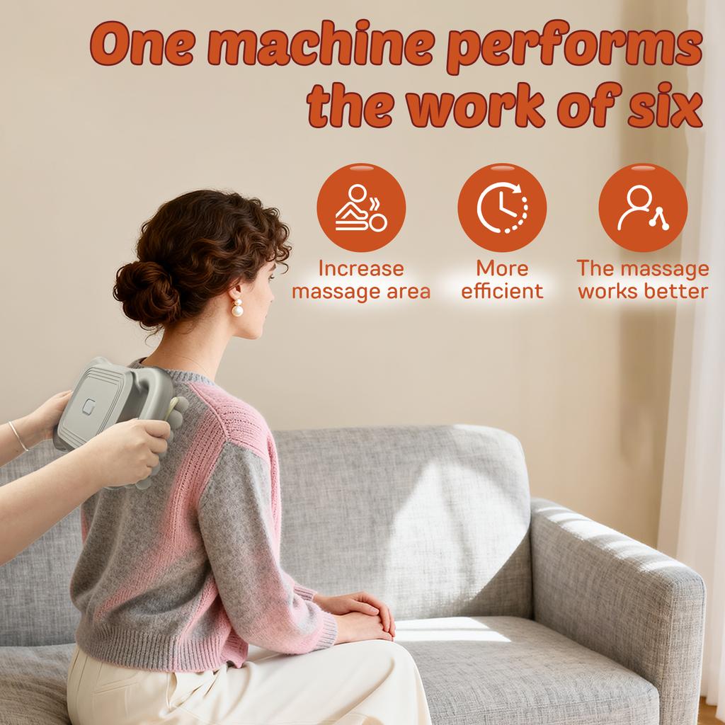 Fascia Gun Muscle Massager High-Frequency Vibration 24 Heads Electric Back Waist Massage Machine Neck Shoulder Body Massager