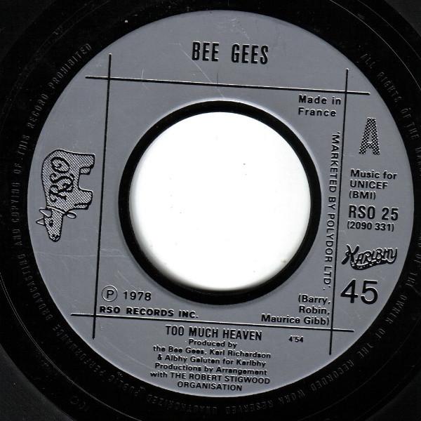 

7inch Record BEE GEES - Too Much Heaven RSO25 RSO 1980 UK Rap & Hip-Hop/R&B Used