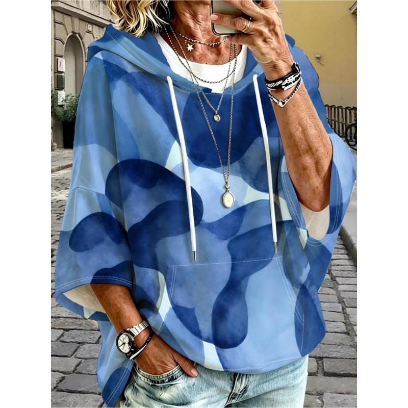Abstract blue pattern fashion sweatshirt