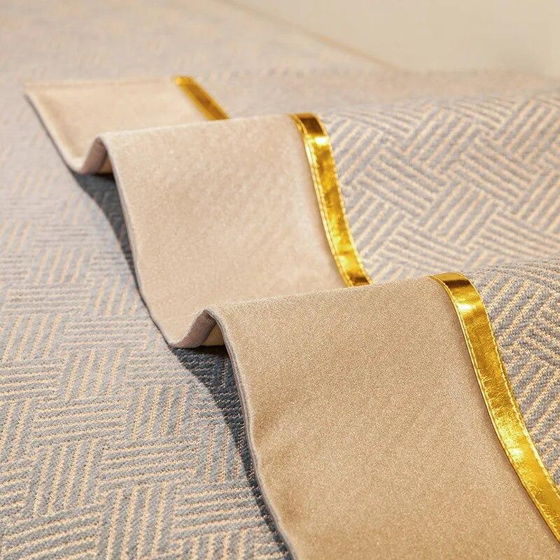 Chenille Sofa Cushion Golden Line Anti-slip Cover Universal Four Seasons Living Room Decoration Soft Protective Towel