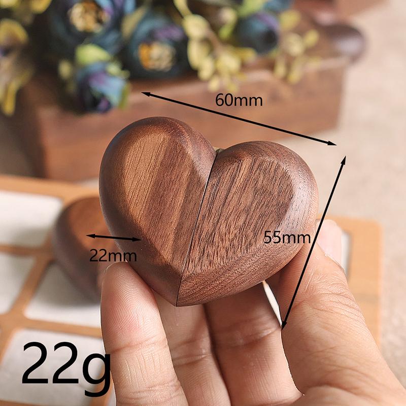 Wooden Heart Shaped Ring Holder for Wedding Proposal Creative Romantic Jewelry Display Case Engagement Use