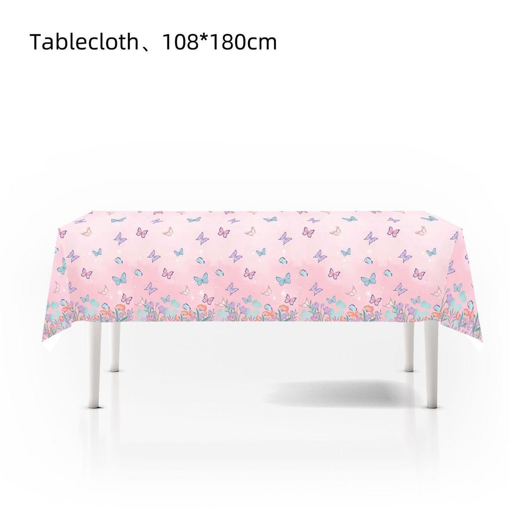 Pink Butterfly Birthday Party Disposable Tableware Set - Plates, Cups, Knives, Forks, Spoons
