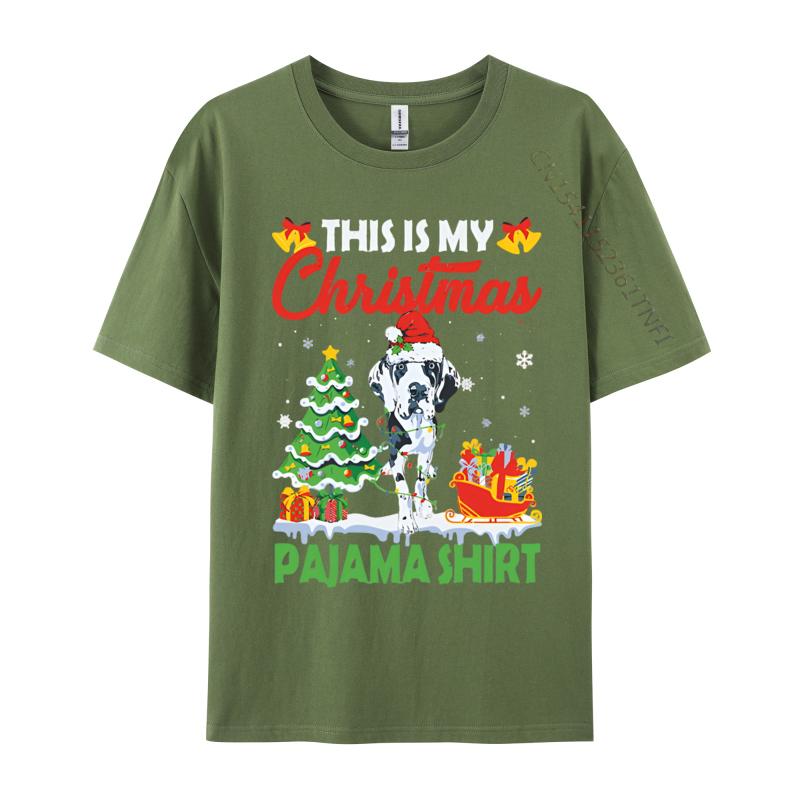 Cute This Is My Christmas Dane Dog Xmas Tshirt Funny T Shirts Hip Hop Printed Cotton Male T Shirt Printed On