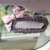 Classic Plaid Bowknot Universal Car Mirror Cover Universal Stretch Auto Interior Rearview Mirror Case Decortion Accessories