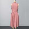 Yousheng Summer Women Sleeveless Long Dress, Deep V Neck Slim Waist Ruffle Swing Dress, Solid Color Casual Ankle Length Maxi