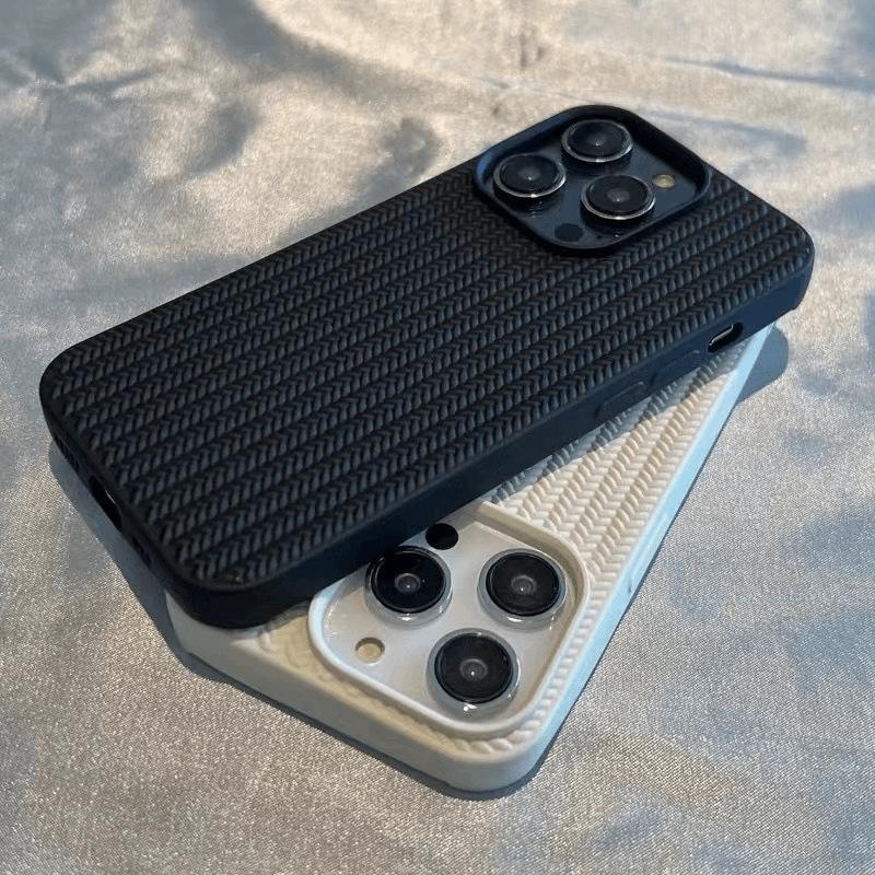 The 15pro Phone Case Has A Skin-like Knitted Texture and Is A Full-cover Protective Case for Apple 14/13/12 Phones, Which Is Soft