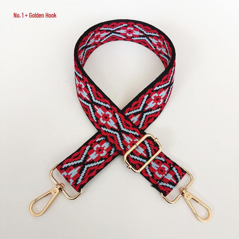 Colorful Jacquard Wide Shoulder Strap for Women's Bags - Canvas Crossbody and Backpack Accessory