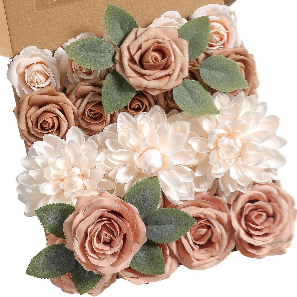 Boîte de Fleurs Simulées Anniversaire Demande en Mariage Tête de Fleur avec Piquet Mariage Mariée Tenant des Fleurs Décoration d'Ambiance Fleurs 1 boîte